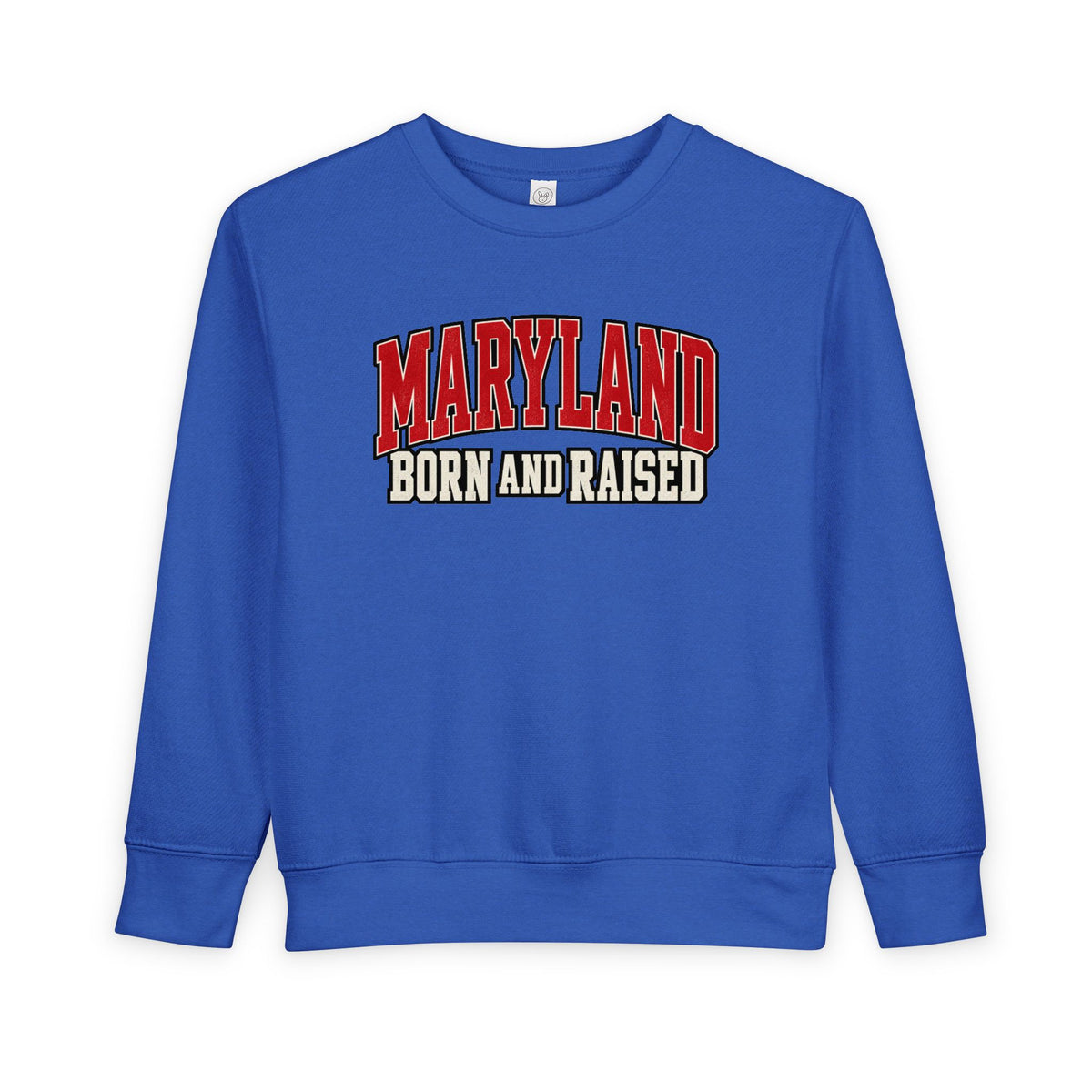 Maryland Born and Raised Bold Athletic Unisex Toddler Sweatshirt
