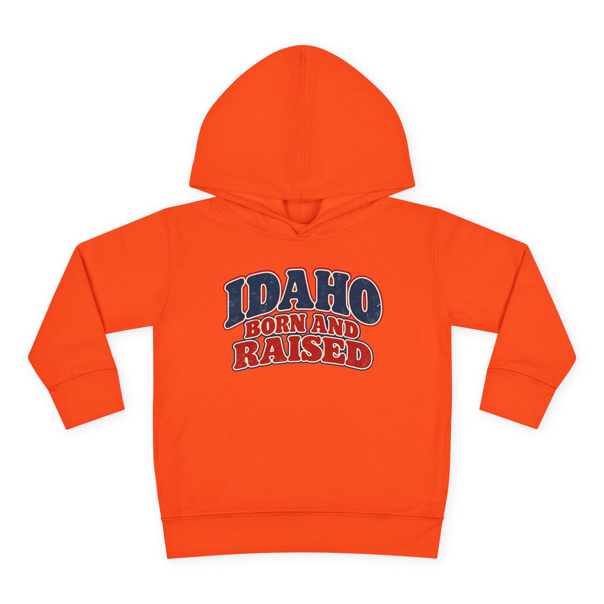 Idaho Born and Raised Retro 1970s Unisex Toddler Pullover Fleece Hoodie