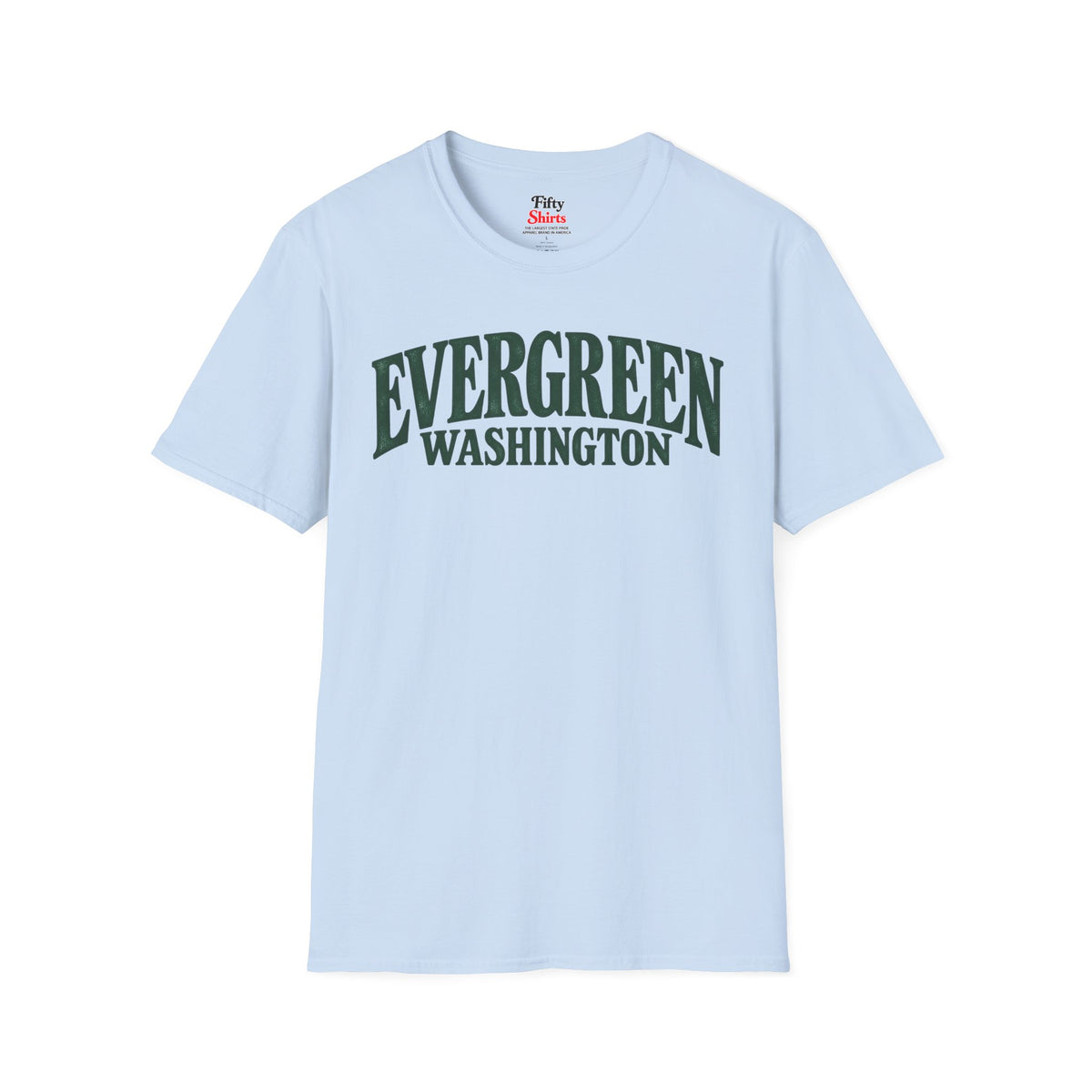 Evergreen Washington Unisex Softstyle T Shirt State Name Graphic Tee