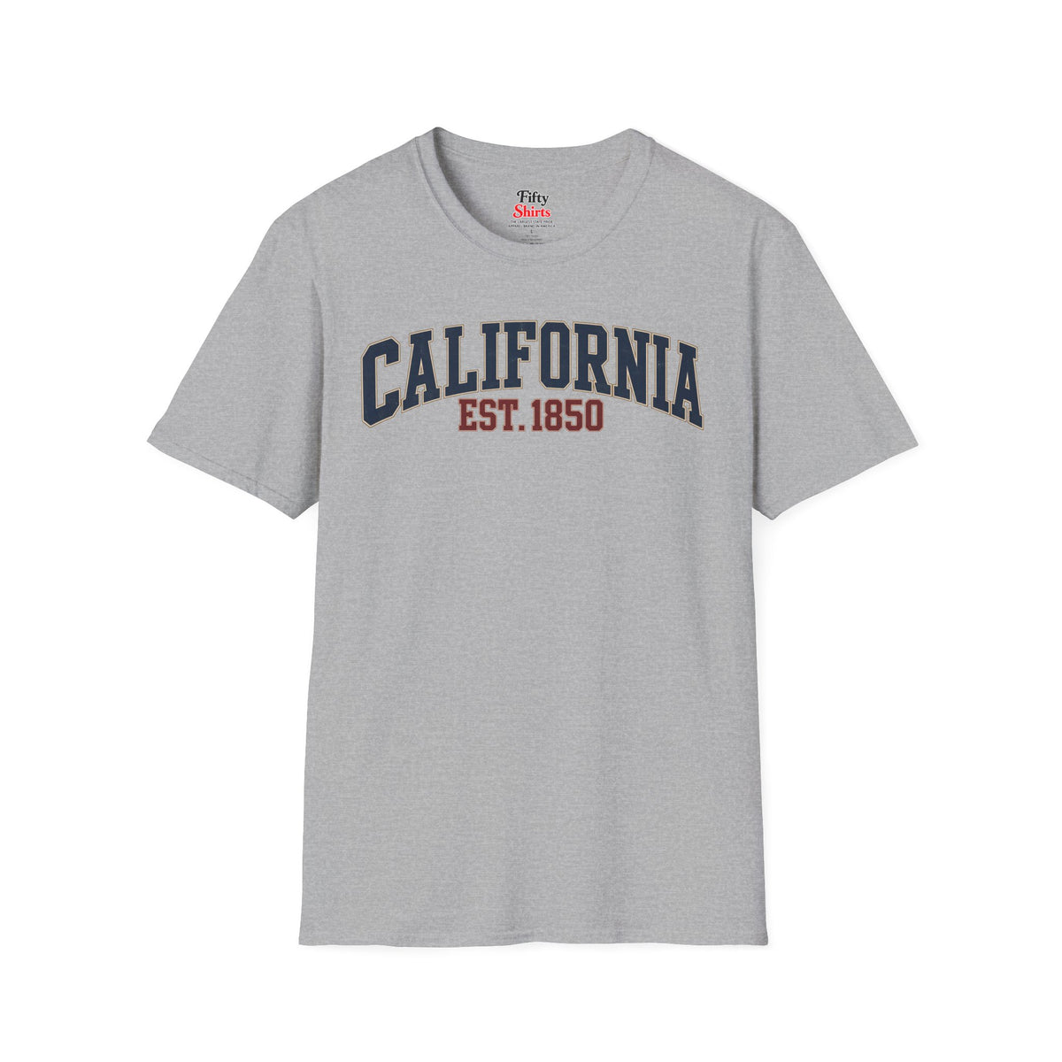 California Est. 1850 Unisex Softstyle T Shirt State Name Graphic Tee