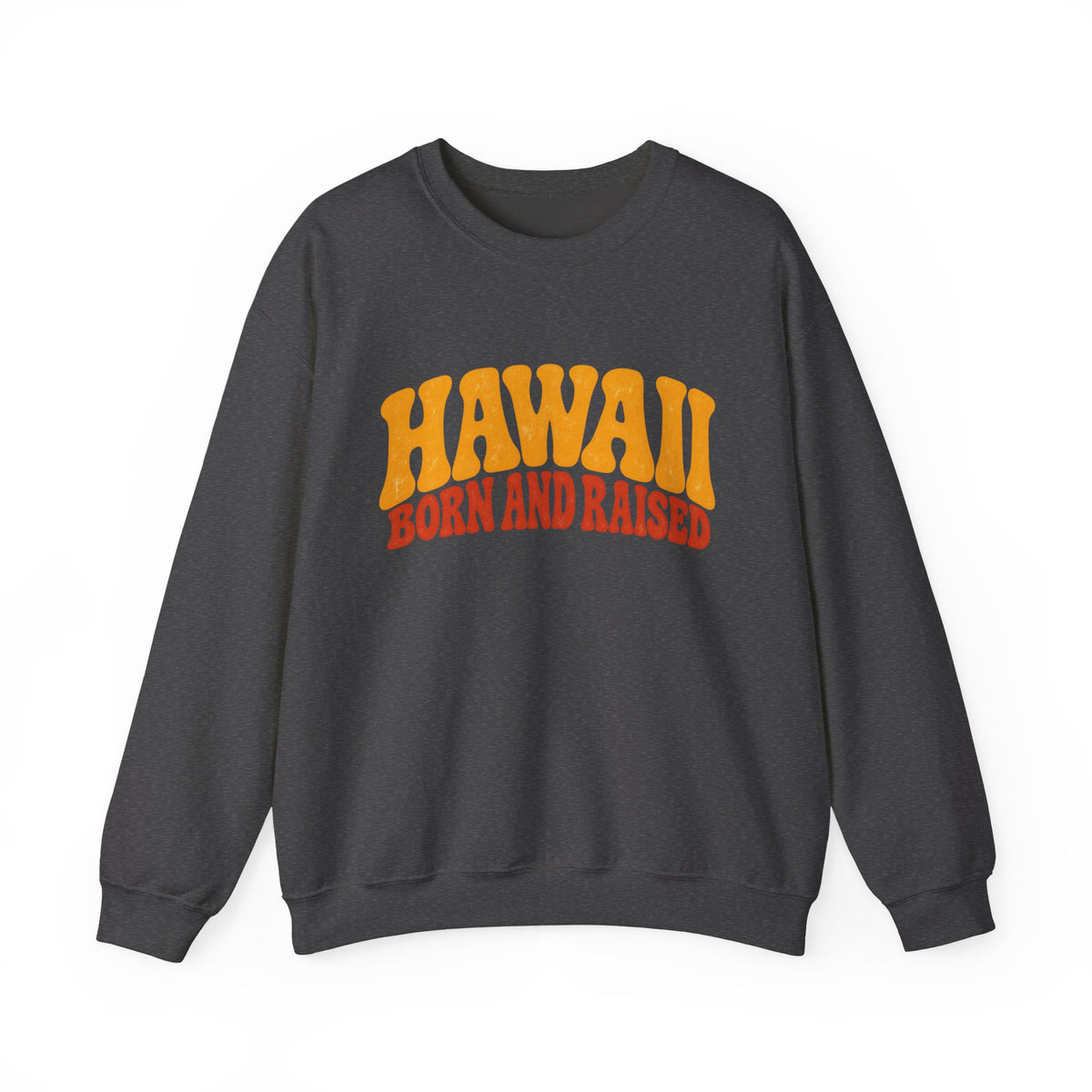 Hawaii Born and Raised Retro 1970s Unisex Sweatshirt Graphic