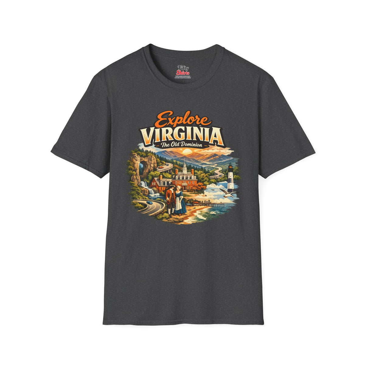 Explore Virginia Unisex Softstyle T Shirt State Pride Graphic Tee Collections FS03