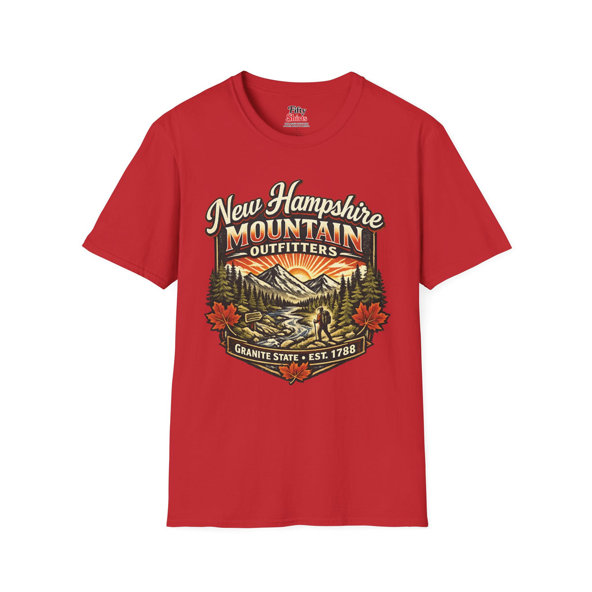 New Hampshire Mountain Outfitters Unisex Softstyle T Shirt State Pride Graphic Tee Collections FS03