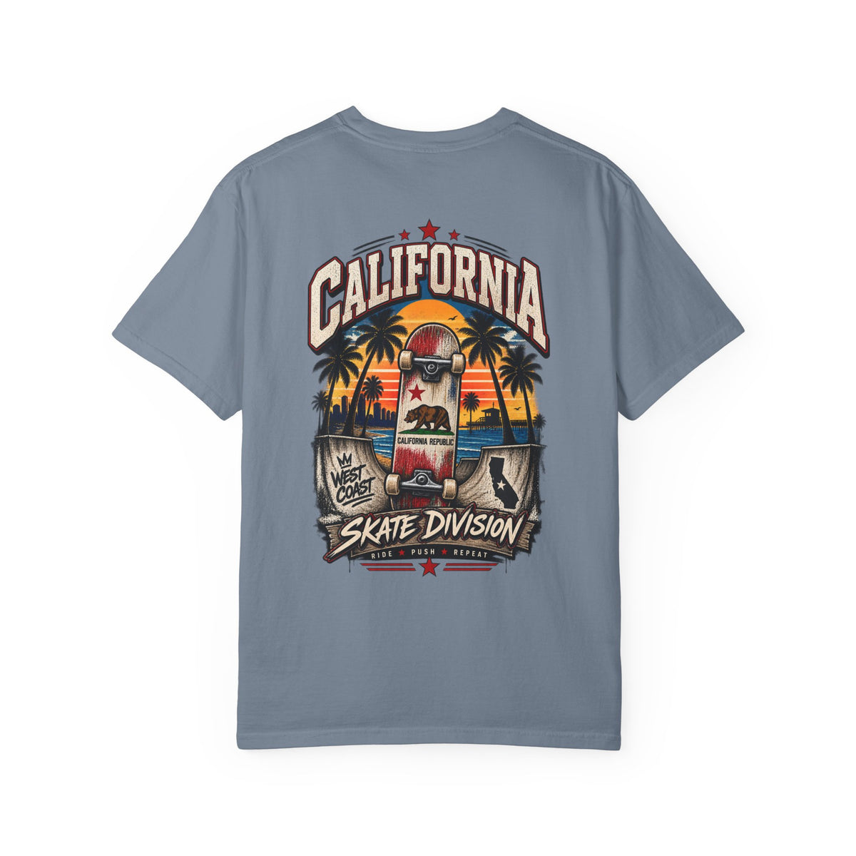 California Skate Division Unisex Comfort Color 1717 Streetwear Graphic Tee