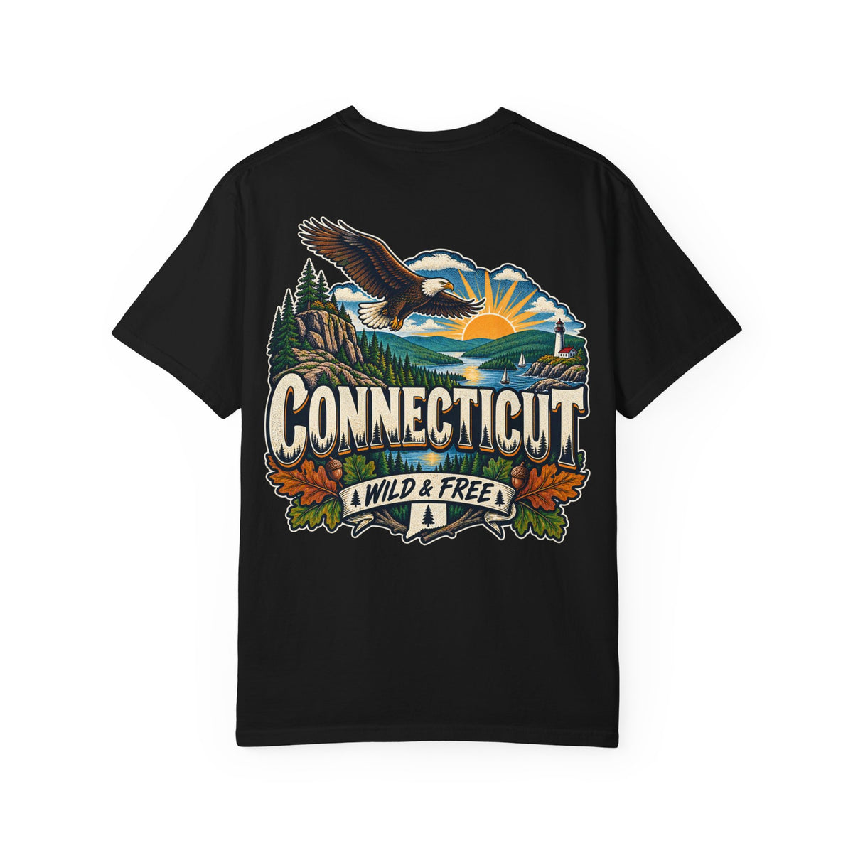Connecticut Wild & Free Unisex Comfort Color 1717 Streetwear Graphic Tee