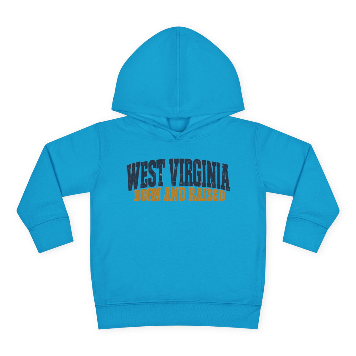 West Virginia Born and Raised Bold Workwear Unisex Toddler Pullover Fleece Hoodie
