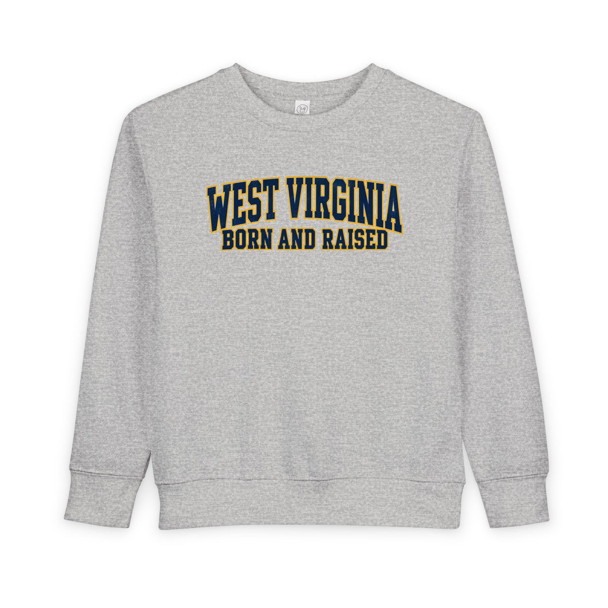 West Virginia Born and Raised Classic Collegiate Unisex Toddler Sweatshirt