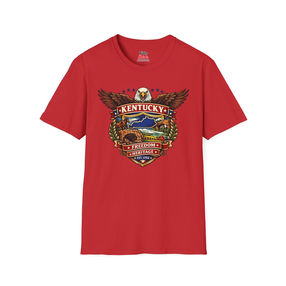 Kentucky Americana Eagle Unisex Softstyle T Shirt State Pride Graphic Tee Collections FS03