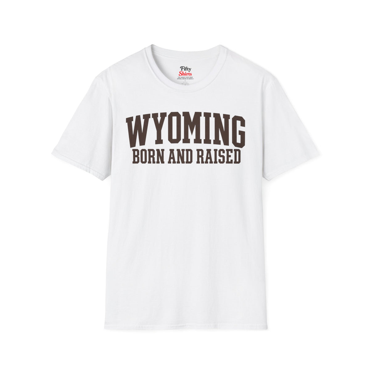 Wyoming Born and Raised Unisex Softstyle T Shirt State Name Graphic Tee