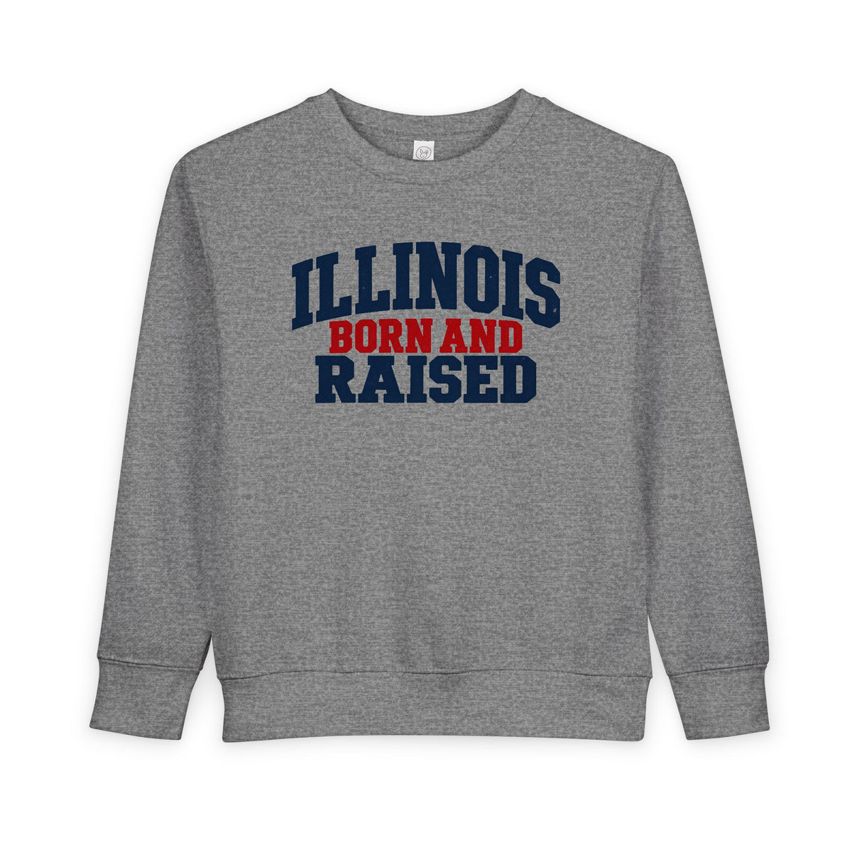 Illinois Born and Raised Rustic Midwest Americana Unisex Toddler Sweatshirt