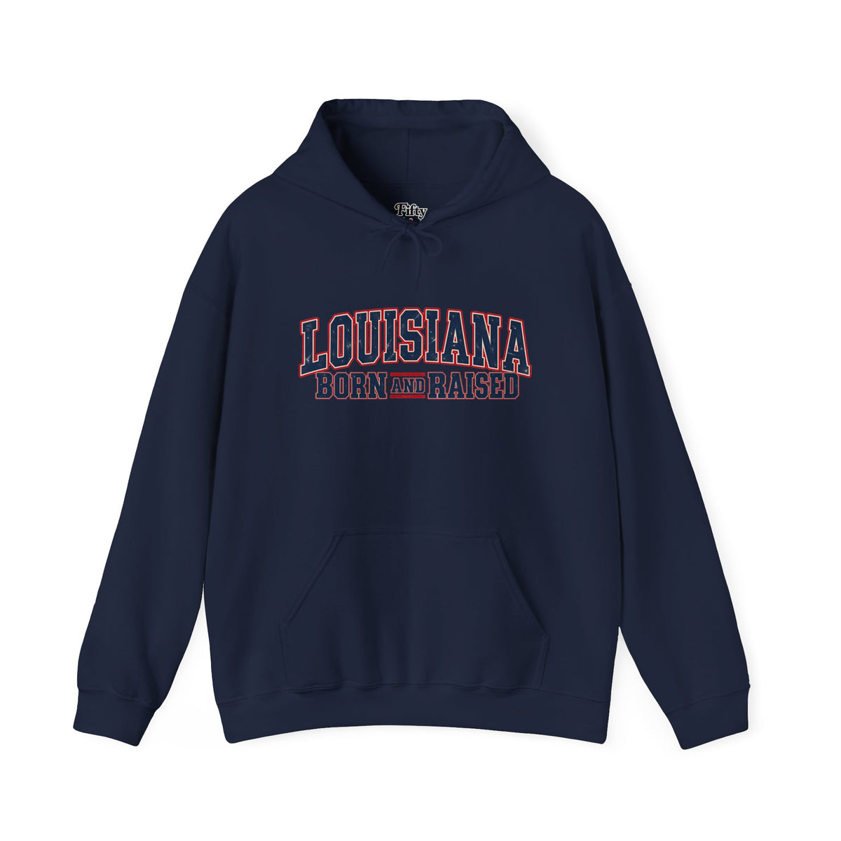 Louisiana Born and Raised Vintage Americana Unisex Hoodie Graphic