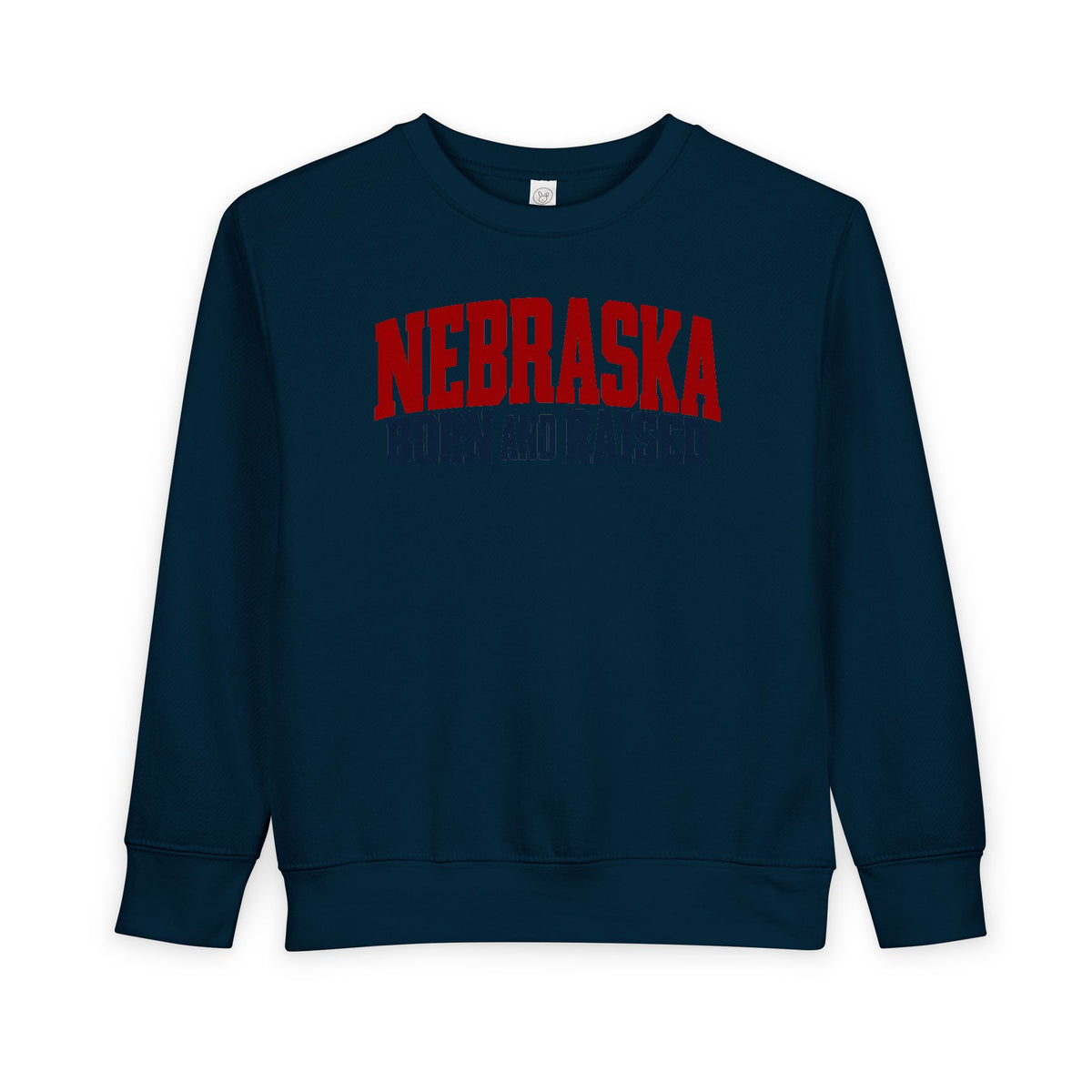 Nebraska Born and Raised Modern Midwestern Unisex Toddler Sweatshirt Graphic