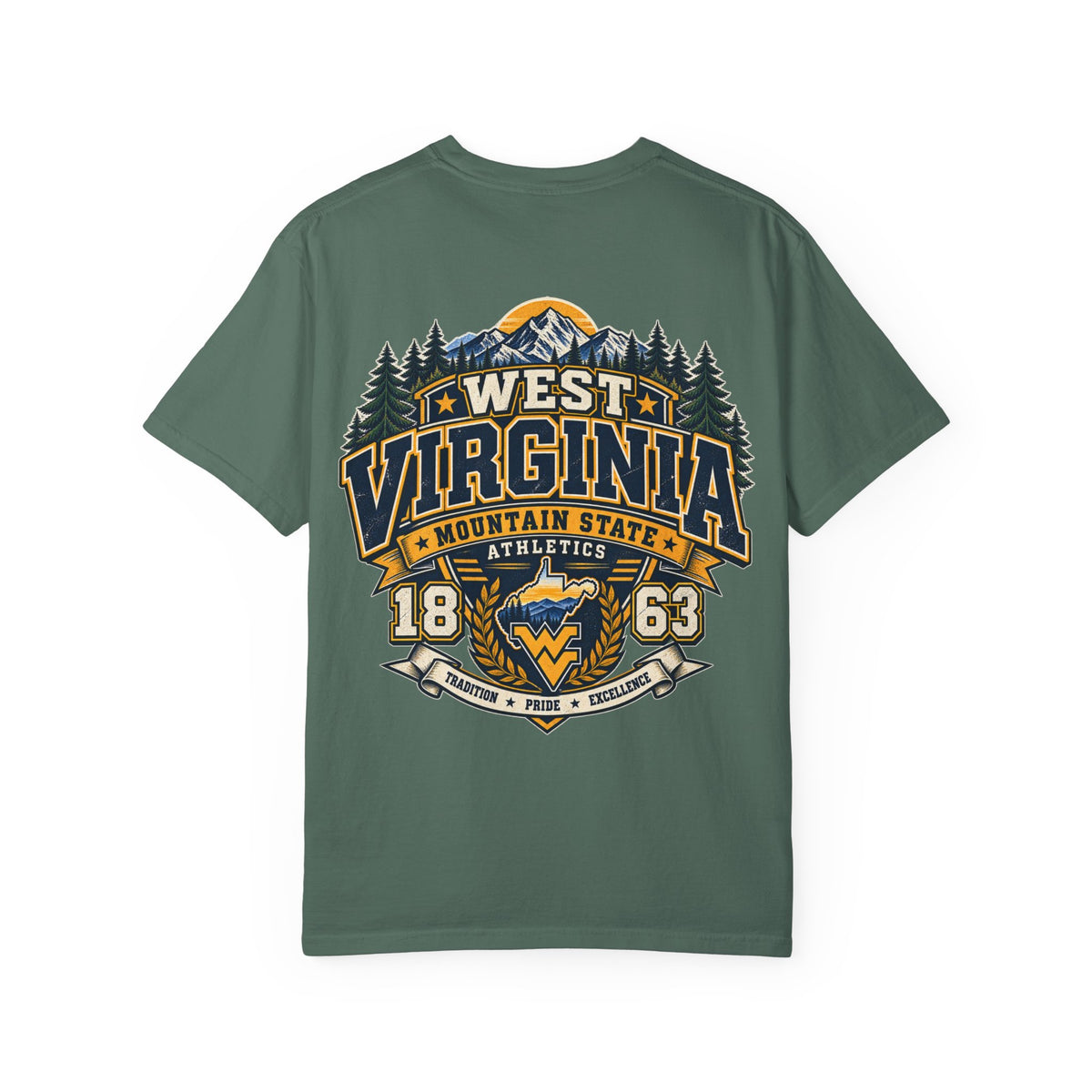 West Virginia Mountain State Athletics Unisex Comfort Color 1717 Streetwear Graphic Tee