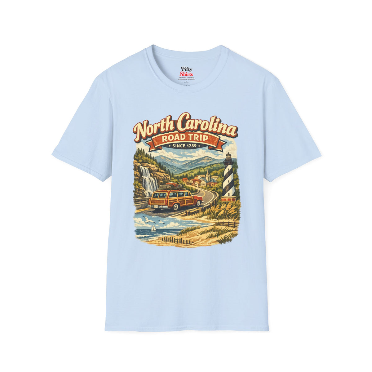 North Carolina Road Trip Unisex Softstyle T Shirt State Pride Graphic Tee Collections FS03