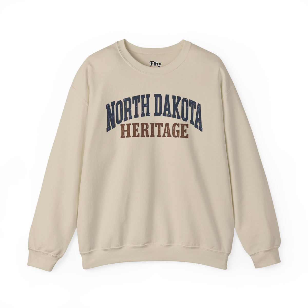 North Dakota Heritage Unisex Crewneck Sweatshirt State Name Graphic