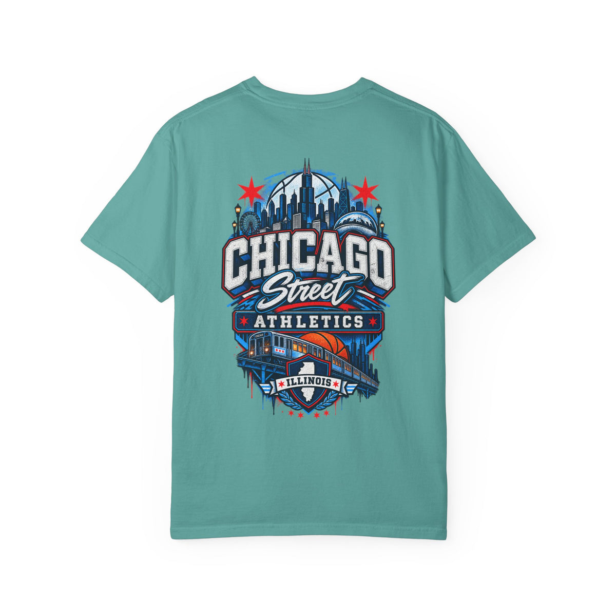 Chicago Illinois Street Athletics Unisex Comfort Color 1717 Streetwear Graphic Tee
