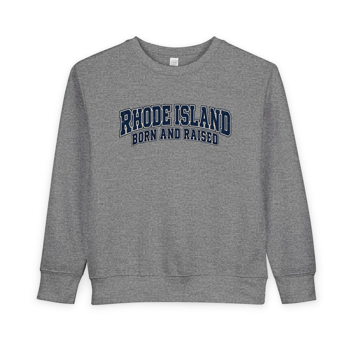 Rhode Island Born and Raised Old-School Athletic Unisex Toddler Sweatshirt