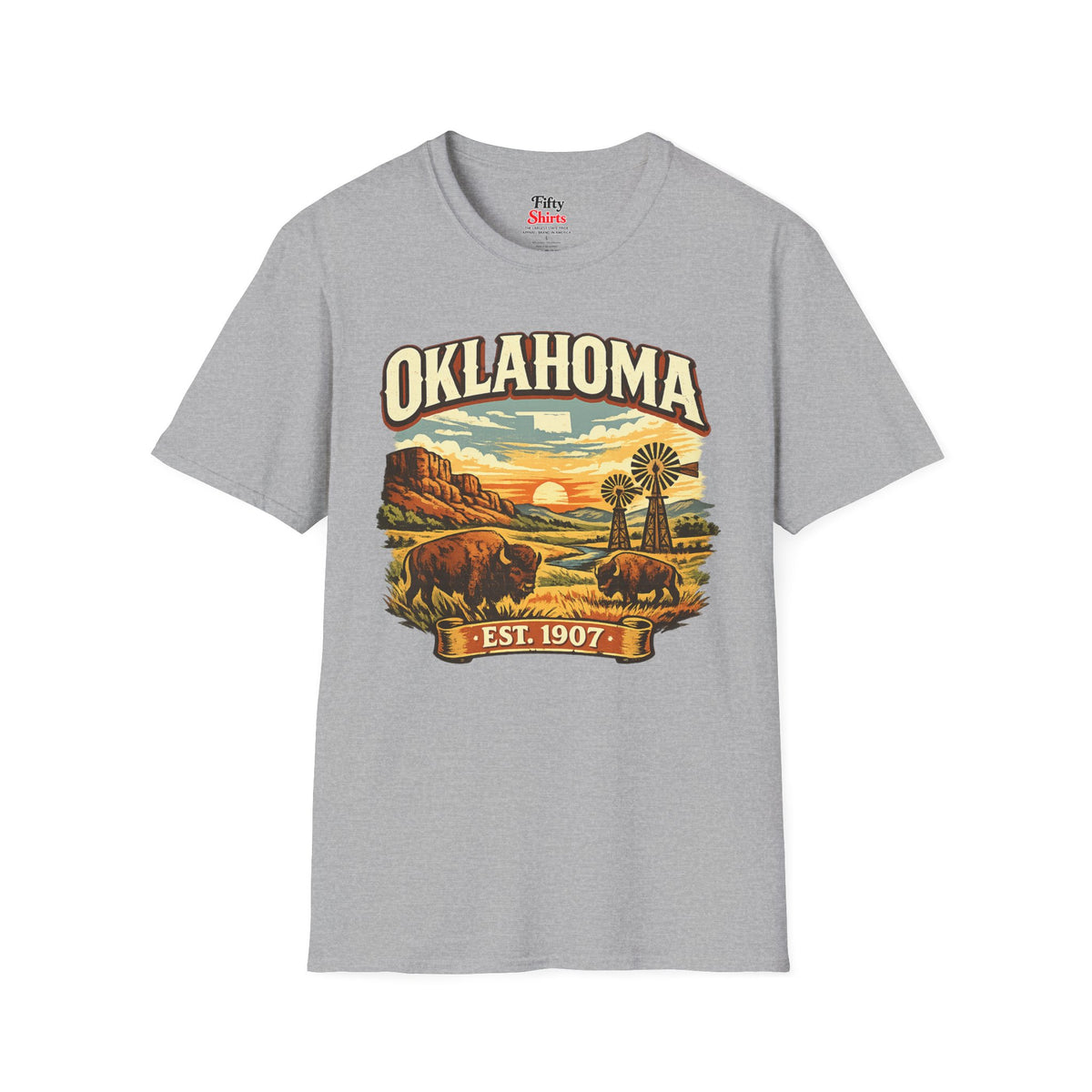 Vintage Oklahoma Heritage Unisex Softstyle T Shirt State Pride Graphic Tee Collections FS03