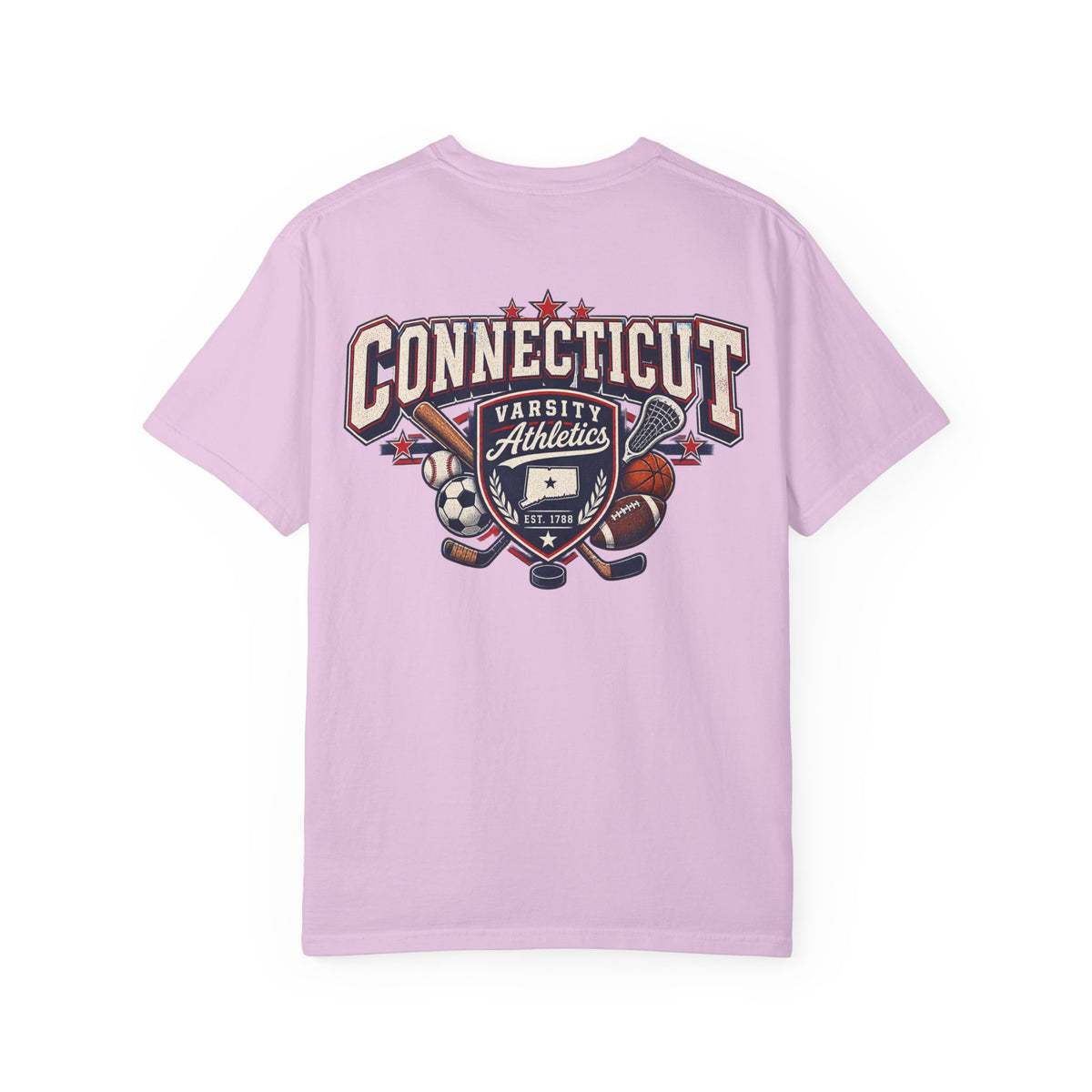 Connecticut Varsity Athletics Unisex Comfort Color 1717 Streetwear Graphic Tee