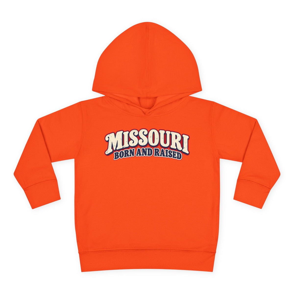 Missouri Born and Raised Retro 1970s Unisex Toddler Pullover Fleece Hoodie