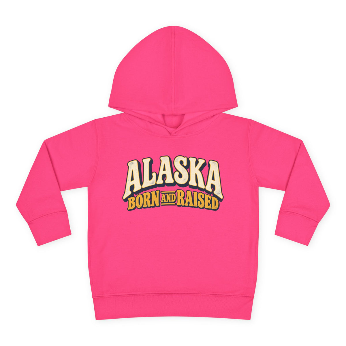 Alaska Born and Raised Retro 1970s Alaska Unisex Toddler Pullover Fleece Hoodie
