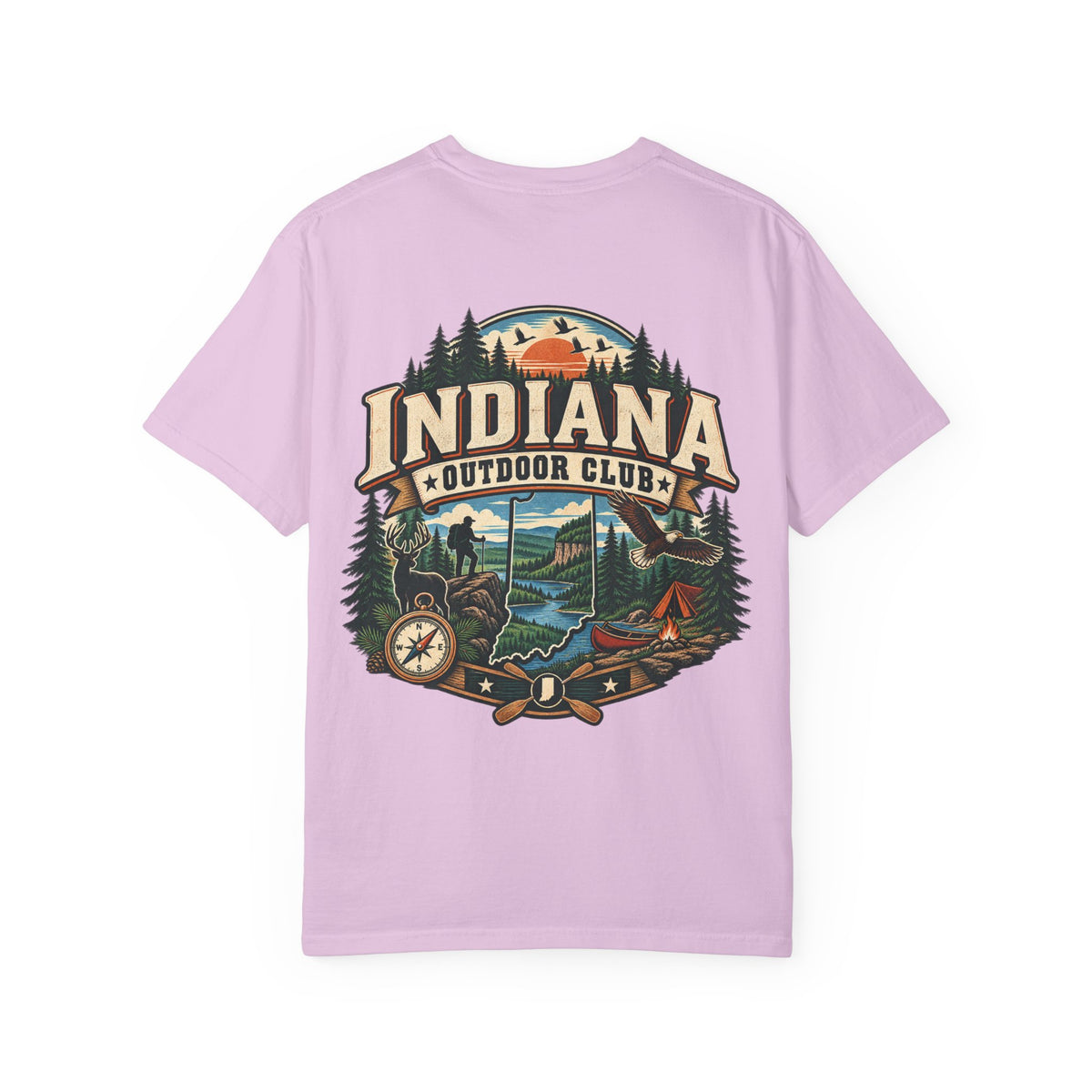 Indiana Outdoor Club Unisex Comfort Color 1717 Streetwear Graphic Tee