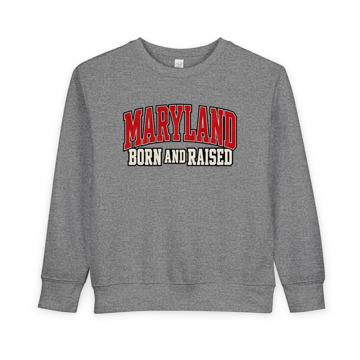 Maryland Born and Raised Bold Athletic Unisex Toddler Sweatshirt