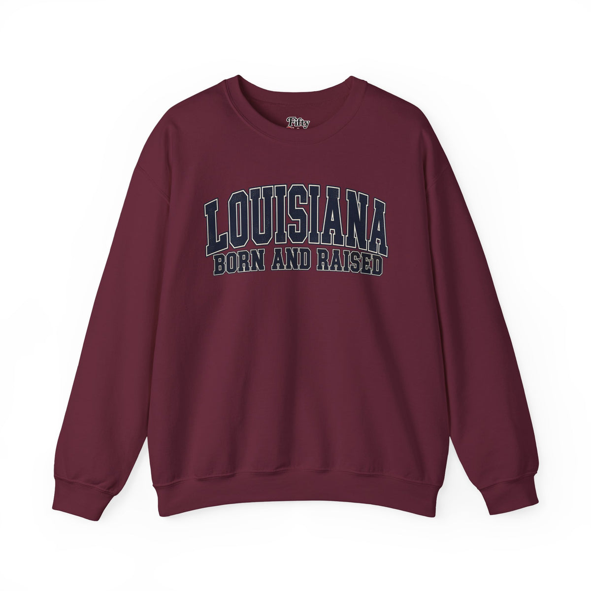 Louisiana Born and Raised Bold Athletic Unisex Sweatshirt Graphic