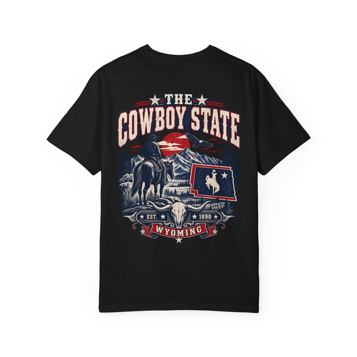 Wyoming The Cowboy State Unisex Comfort Color 1717 Streetwear Graphic Tee