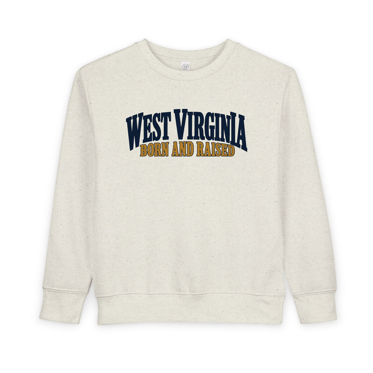 West Virginia Born and Raised Heritage Serif Unisex Toddler Sweatshirt