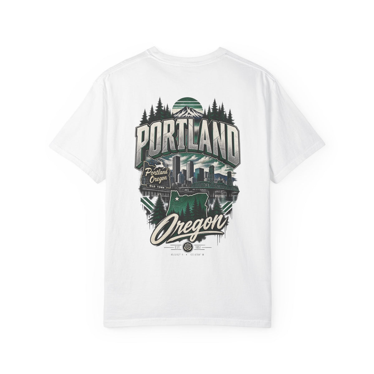 Portland Oregon Unisex Comfort Color 1717 Streetwear Graphic Tee