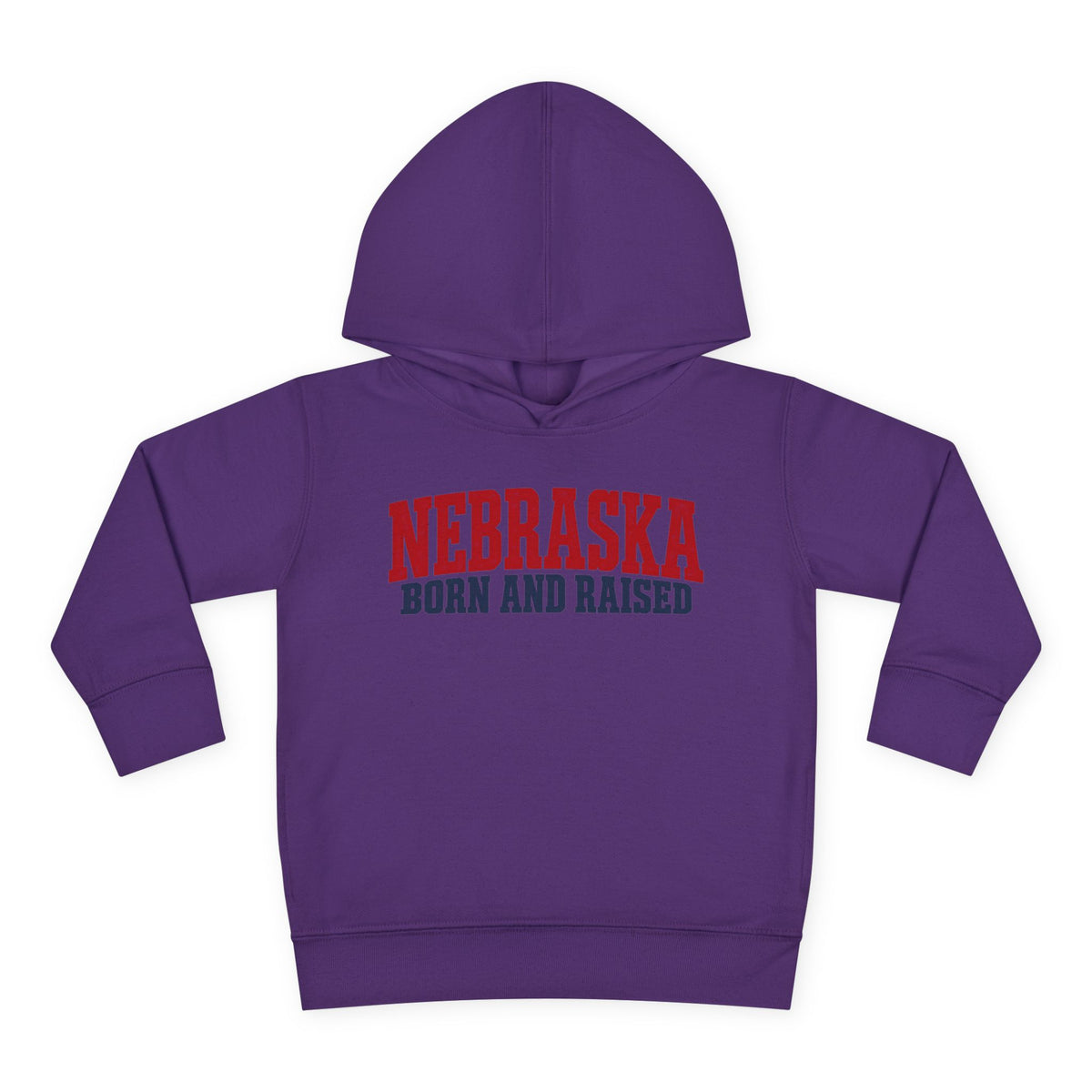 Nebraska Born and Raised Rugged Workwear Unisex Toddler Pullover Fleece Hoodie