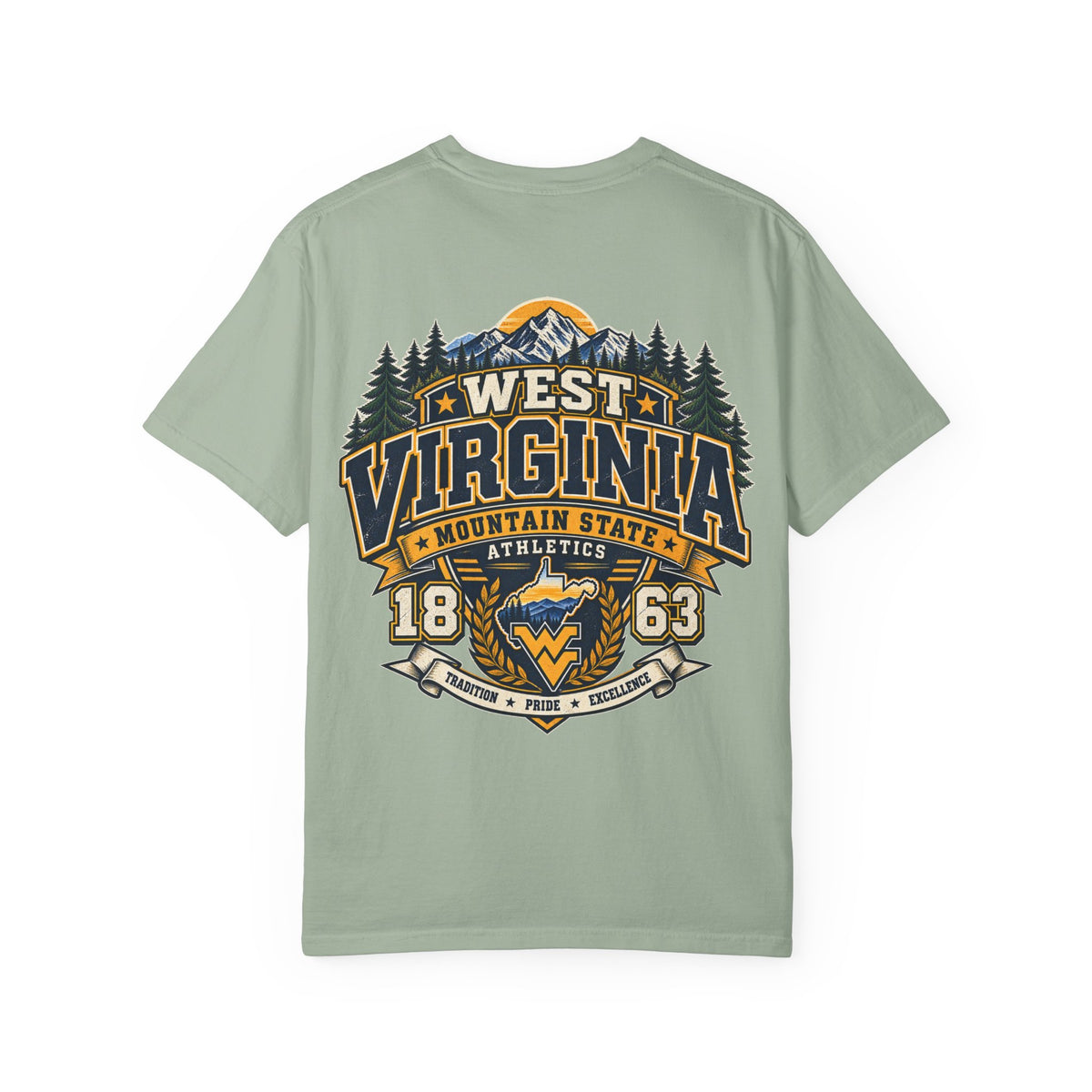 West Virginia Mountain State Athletics Unisex Comfort Color 1717 Streetwear Graphic Tee