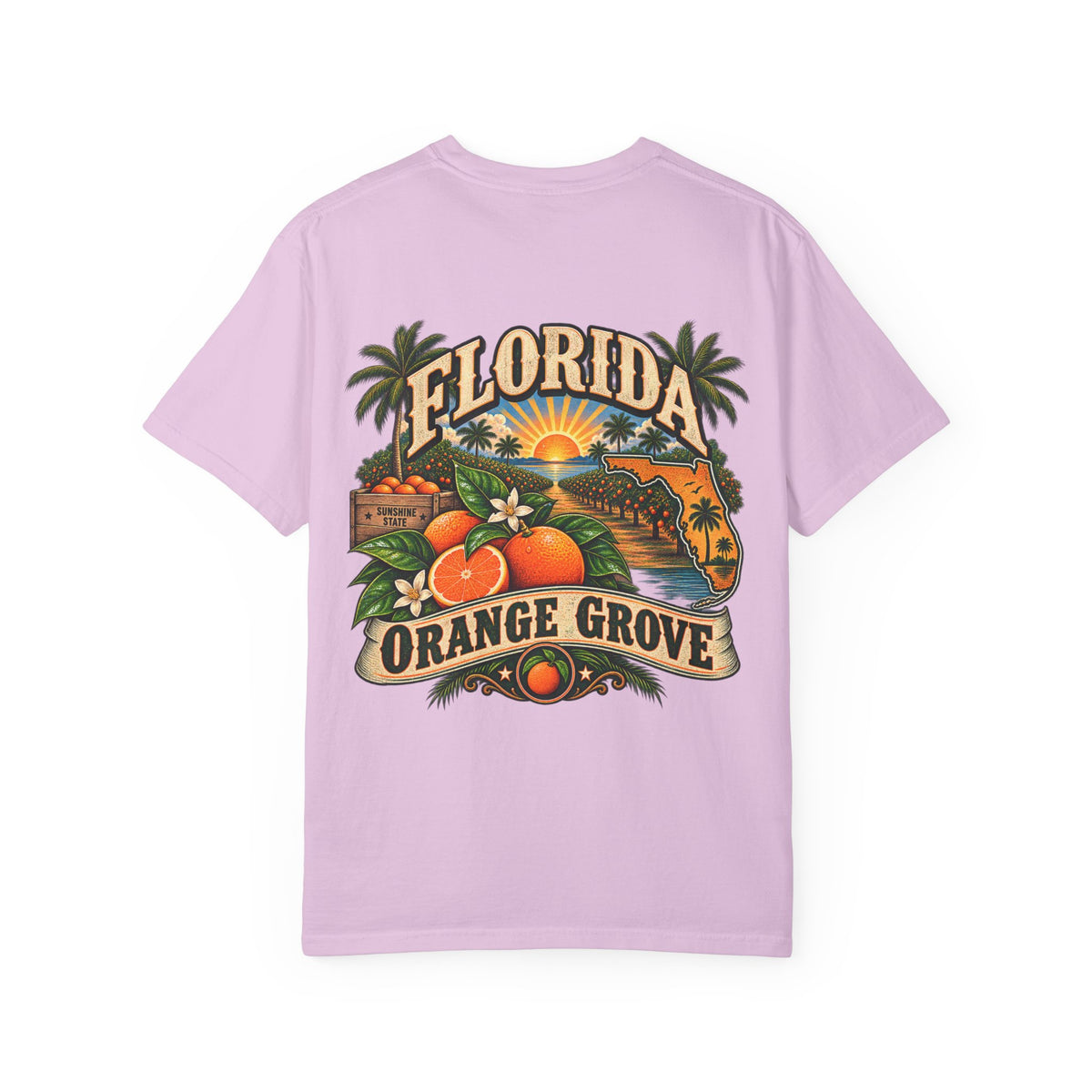 Florida Orange Grove Unisex Comfort Color 1717 Streetwear Graphic Tee