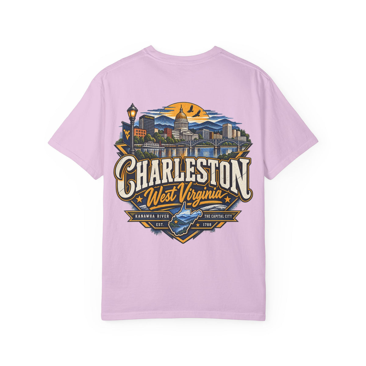 Charleston West Virginia Unisex Comfort Color 1717 Streetwear Graphic Tee