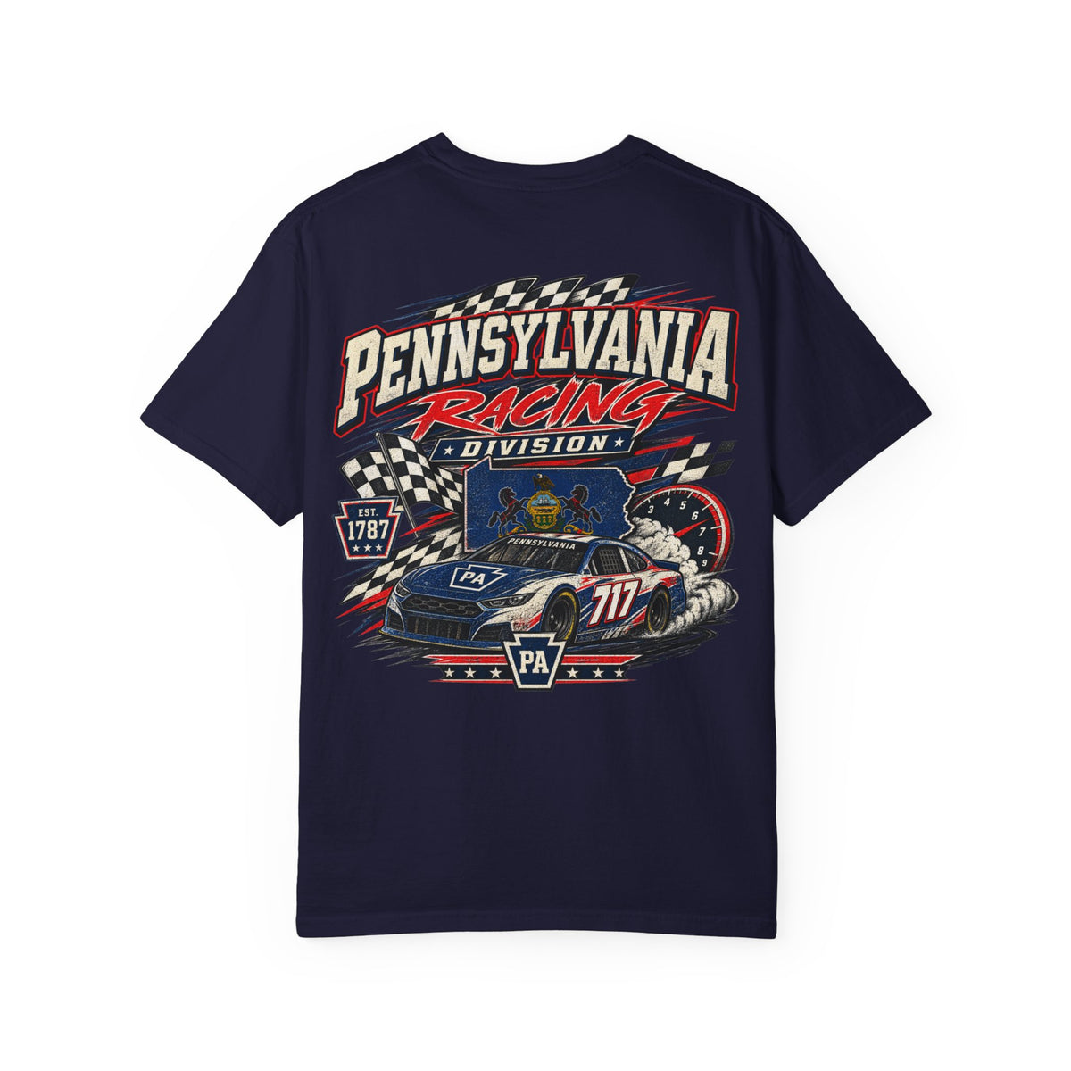 Pennsylvania Racing Division Unisex Comfort Color 1717 Streetwear Graphic Tee