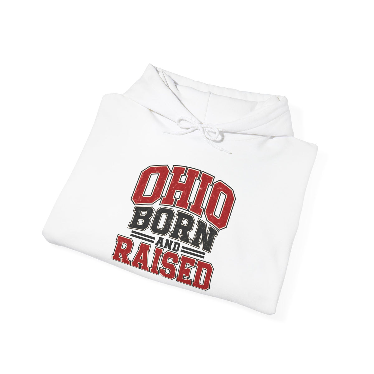 Ohio Born And Raised Unisex Hoodie State Name Graphic