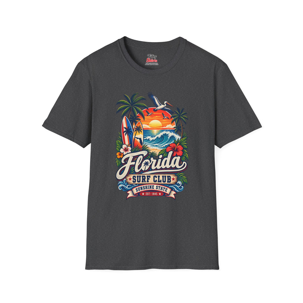 Florida Surf Club Unisex Softstyle T Shirt State Pride Graphic Tee Collections FS03