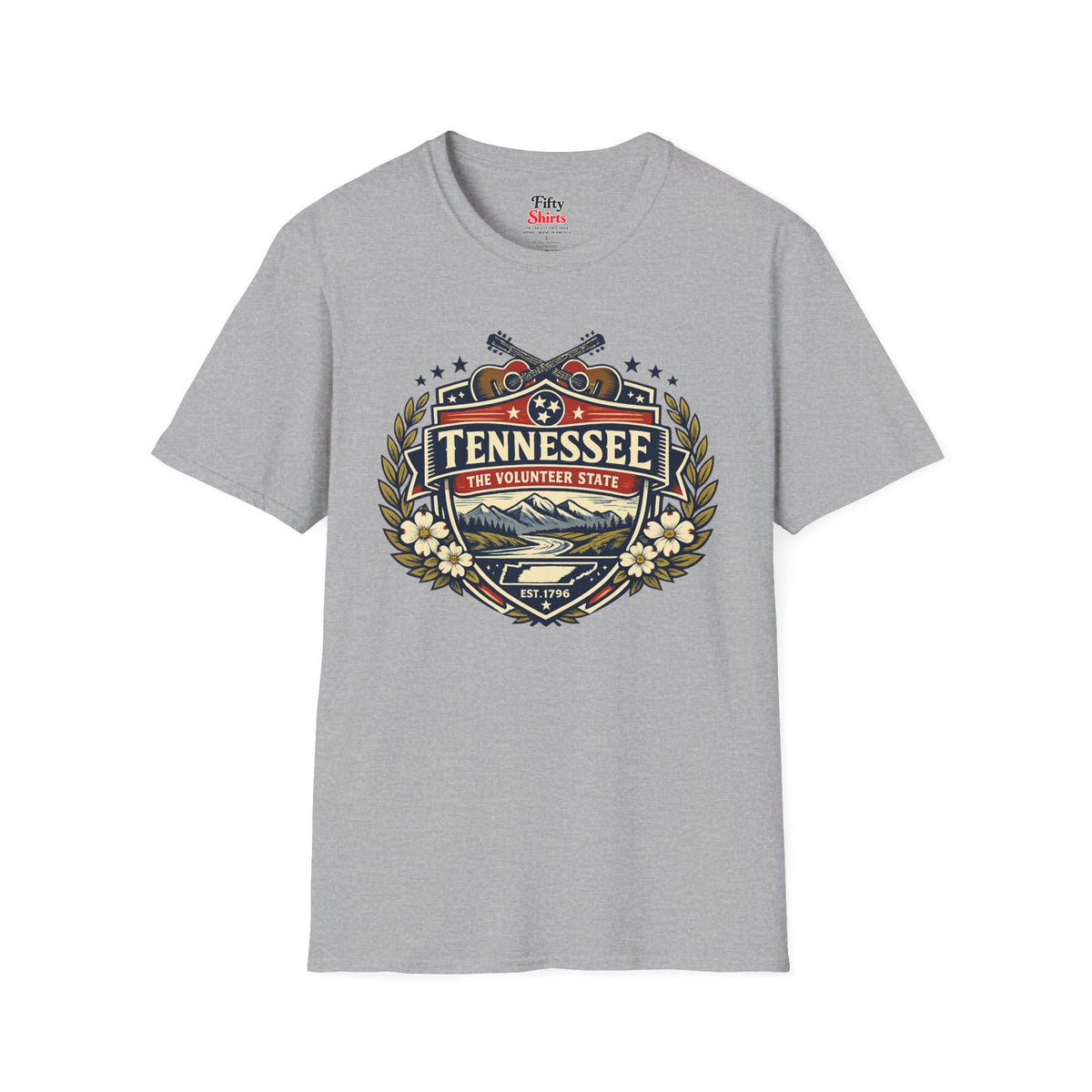 Tennessee Heritage Badge Unisex Softstyle T Shirt State Pride Graphic Tee Collections FS03