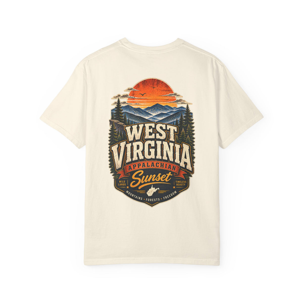 West Virginia Appalachian Sunset Unisex Comfort Color 1717 Streetwear Graphic Tee