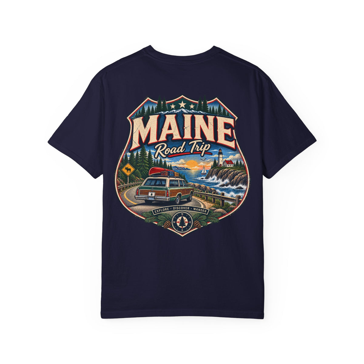Maine Road Trip Unisex Comfort Color 1717 Streetwear Graphic Tee