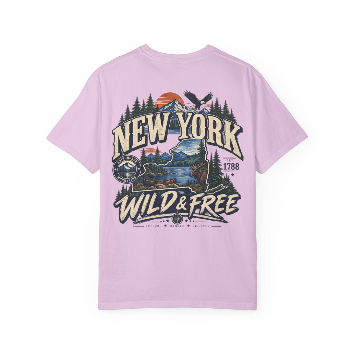 New York Wild & Free Unisex Comfort Color 1717 Streetwear Graphic Tee