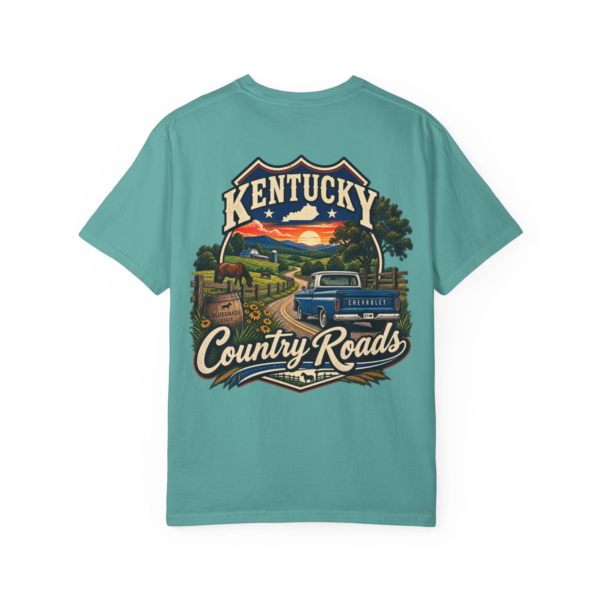 Kentucky Country Roads Unisex Comfort Color 1717 Streetwear Graphic Tee