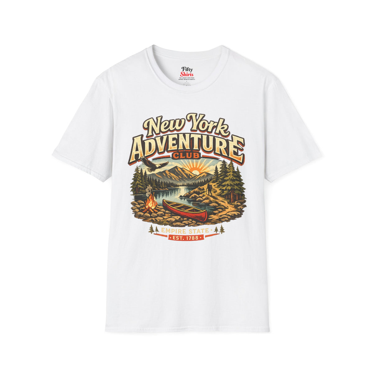 New York Outdoor Club Unisex Softstyle T Shirt State Pride Graphic Tee Collections FS03