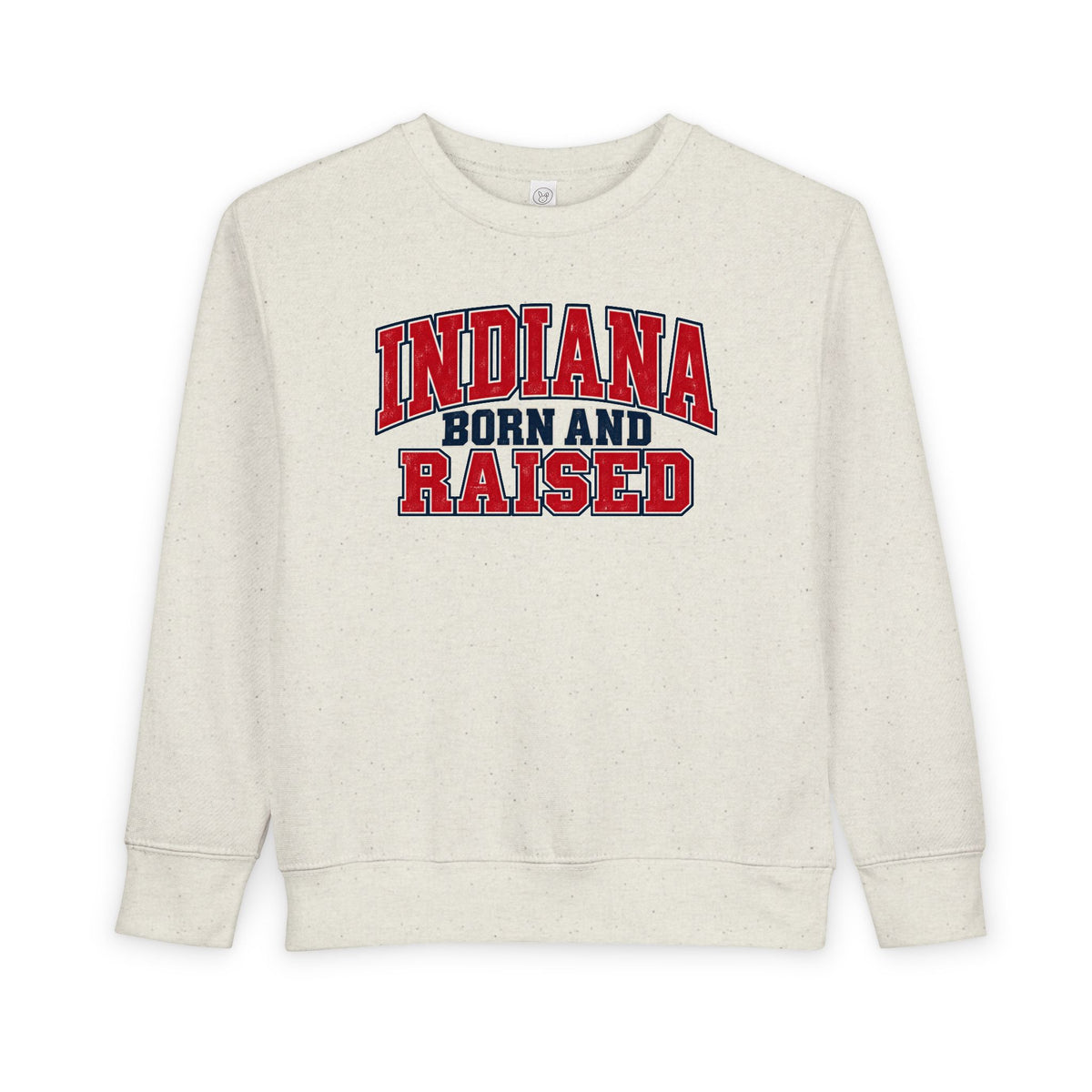 Indiana Born and Raised Vintage Collegiate Unisex Toddler Sweatshirt