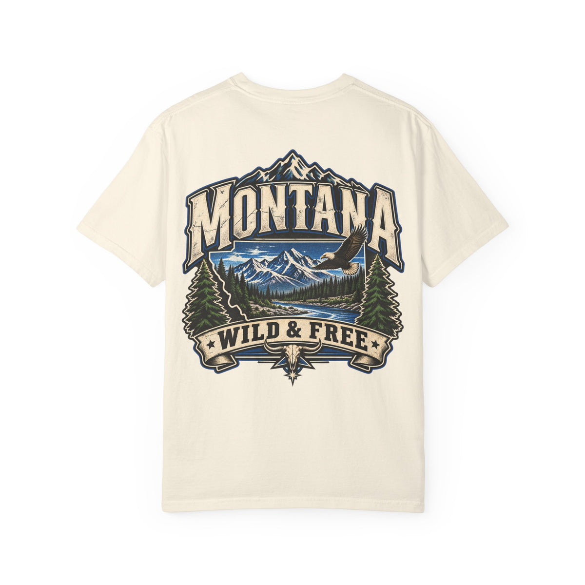 Montana Wild & Free Unisex Comfort Color 1717 Streetwear Graphic Tee