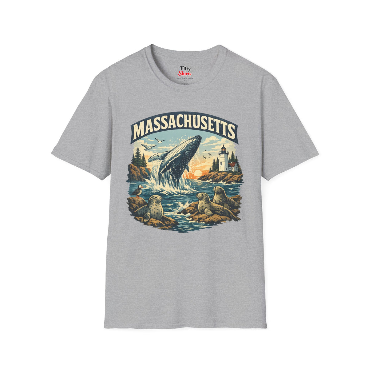 Massachusetts Wildlife Unisex Softstyle T Shirt State Pride Graphic Tee Collections FS03