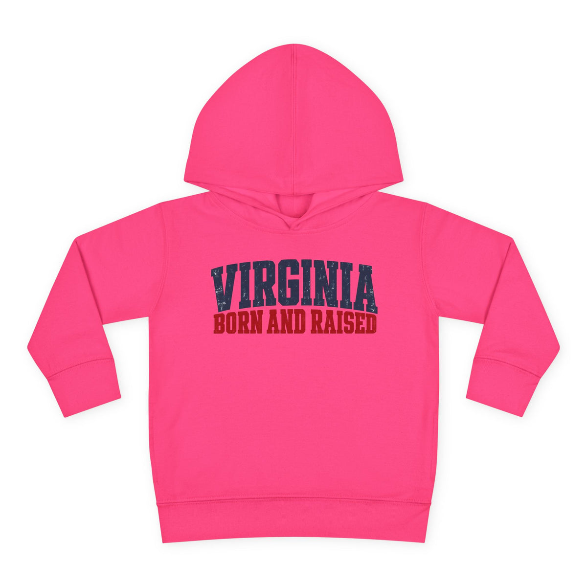 Virginia Born and Raised Bold Southern Streetwear Unisex Toddler Pullover Fleece Hoodie