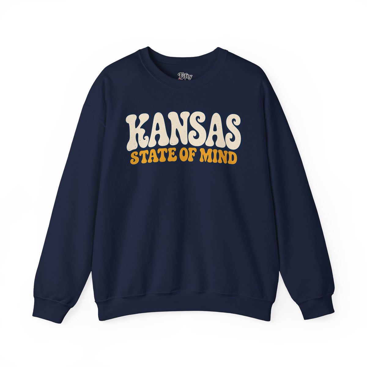 Kansas State of Mind Unisex Crewneck Sweatshirt State Name Graphic