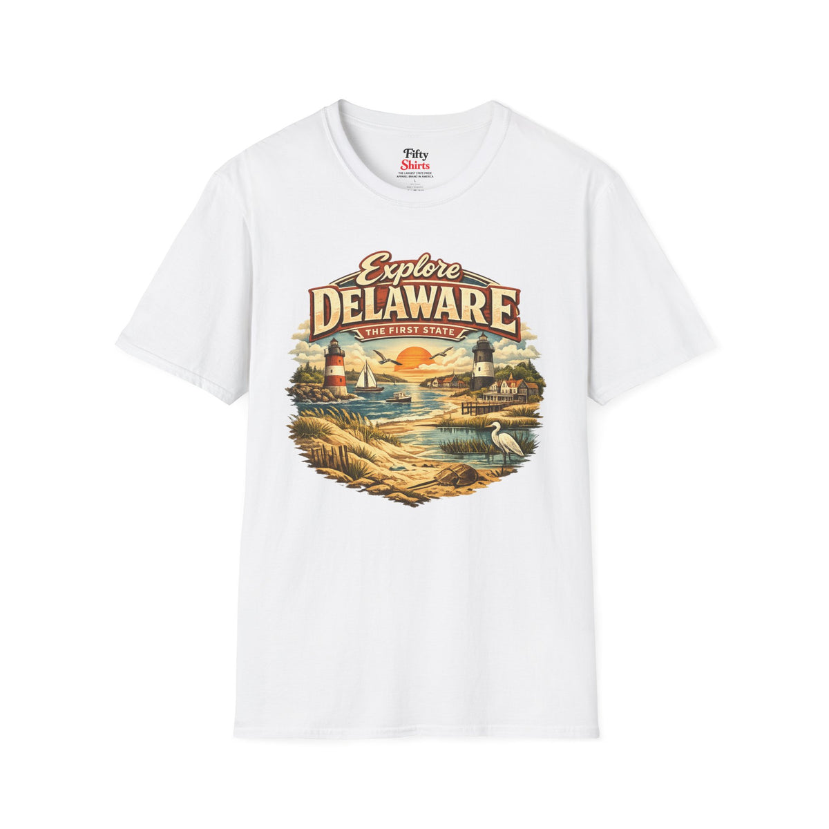 Explore Delaware Unisex Softstyle T Shirt State Pride Graphic Tee Collections FS03